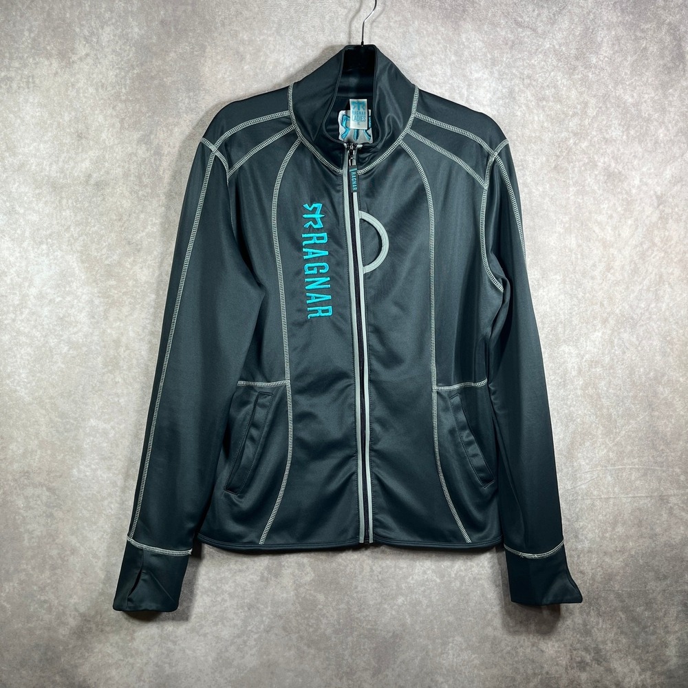 Ragnar Running Jacket Womens Size XL Gray Full Zip Outdoor Long Sleeves Tech